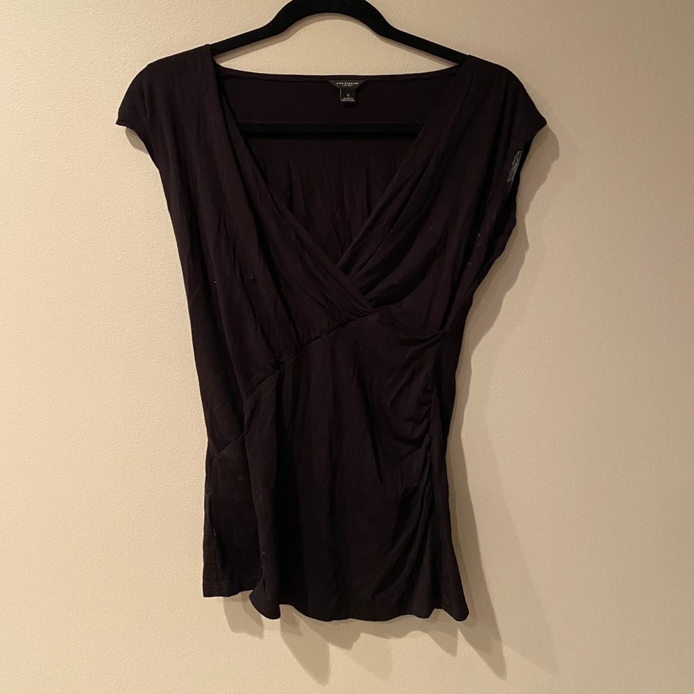 S Ann Taylor Black Blouse